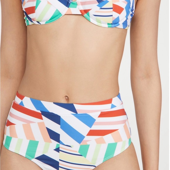 NWT Solid & Striped Lilo Broken Stripes Swim Top Large - Picture 2 of 11